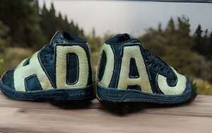 Adidas M18991 Size 5K Black Gold High Top Sneakers